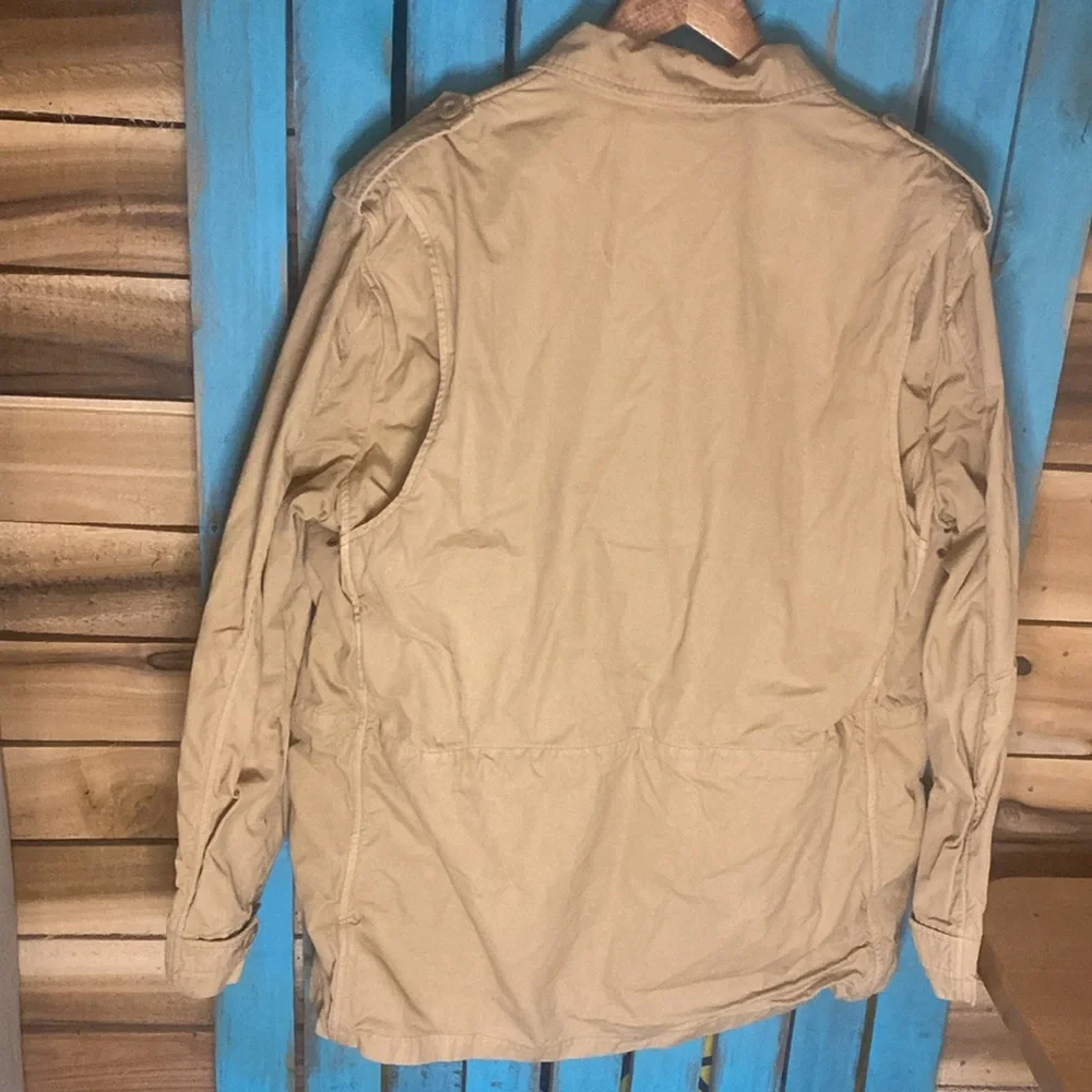 J. Crew tan chore coat size large button flap pockets